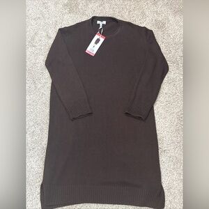 Jessica Simpson Women's Long Sleeve Knit Mini Sweater Dress, Brown, Size- M